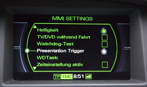 Audi MMI 2G Hidden Menu / Entwickler-Menü